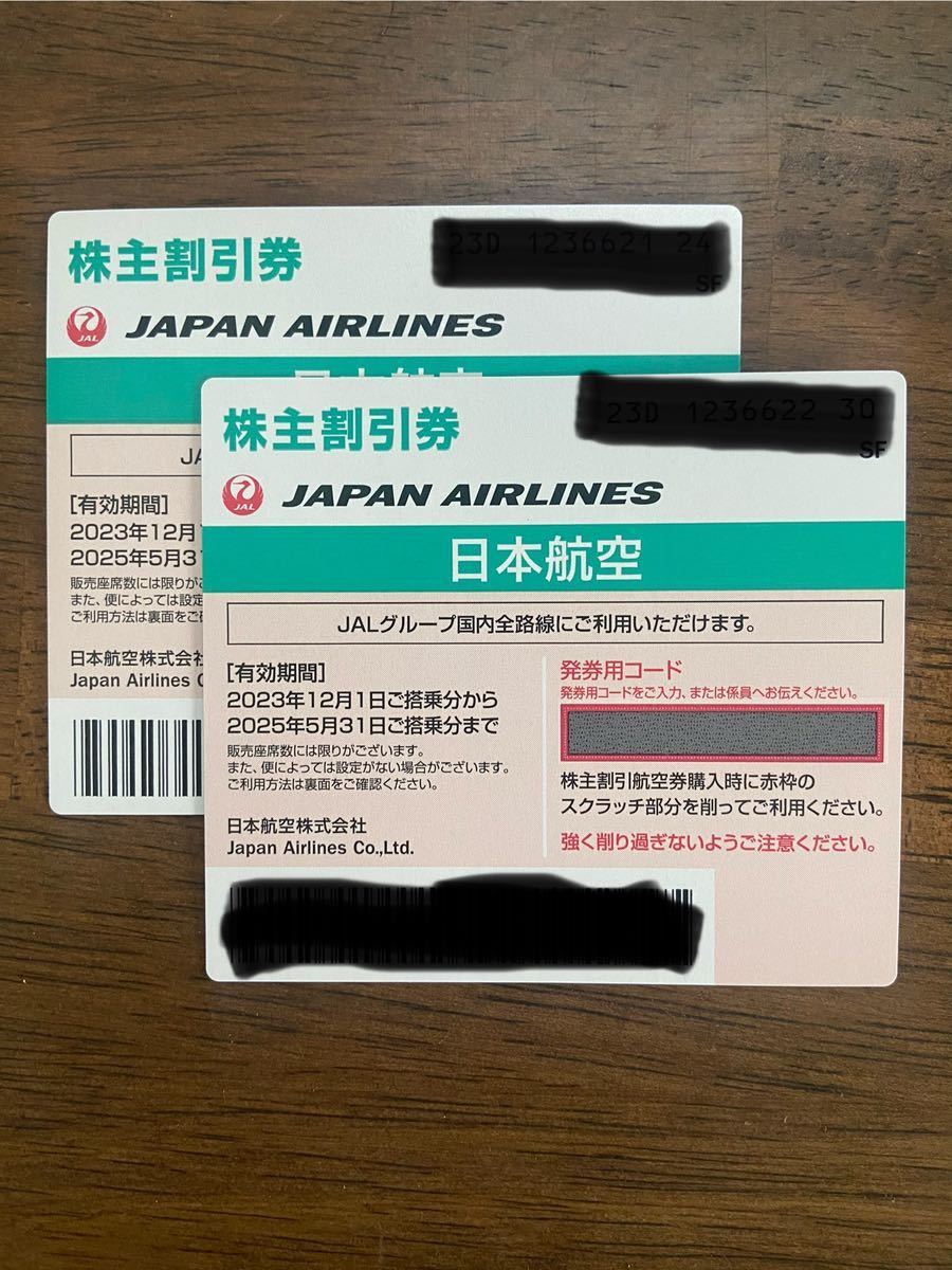 【送料無料】2枚セット　JAL 日本航空 株主優待券_画像1