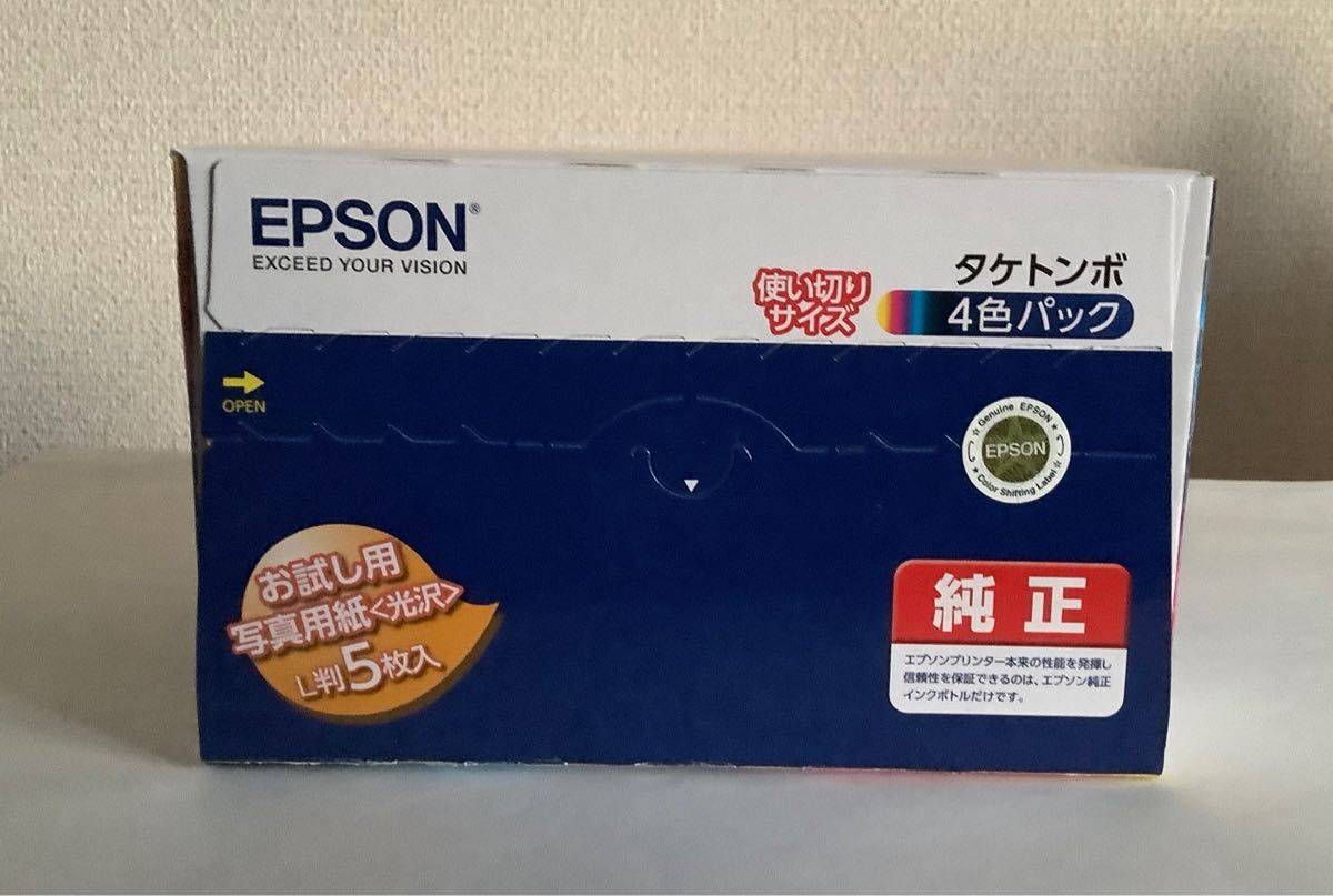 EPSON［純正］インクボトル タケトンボ 4色パック TAK-4CL 　1個  新品未使用　送料無料