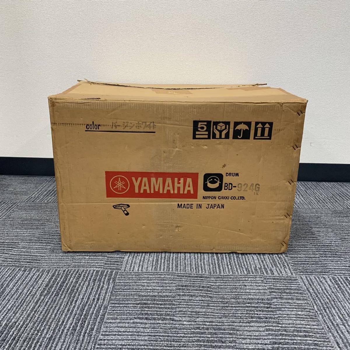 【Dr】 YAMAHA BD-924G バスドラム YD-9000 24×14? ヤマハ 美品 元箱 バージンホワイト 1354-4_画像10
