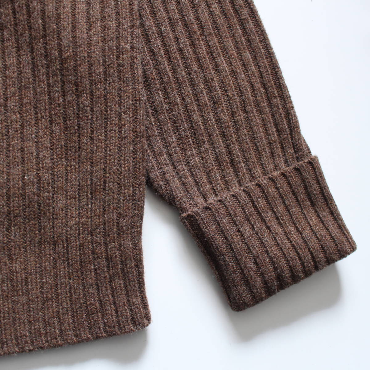 【 L.L.Bean エルエルビーン 】メリノウール ニット ヘンリーネック コマンド セーター L エルボーパッチ 228198 ブラウン ヨーク切替