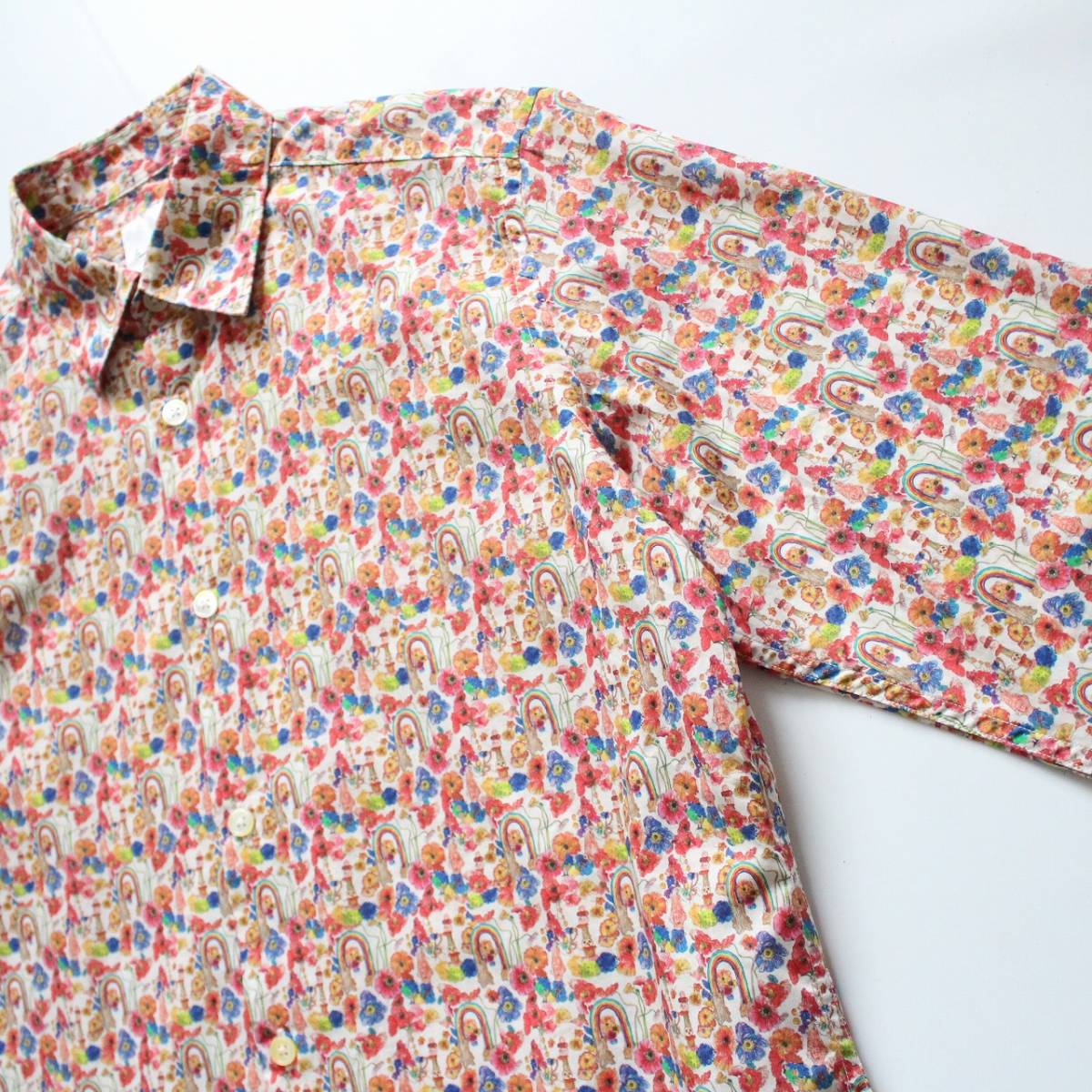 【 Paul Smith ポールスミス 】RAINBOW BOTANICAL PRINT SHIRTS レインボー ボタニカル プリント 長袖 シャツ S 173319 916M 定価¥22,000_画像5