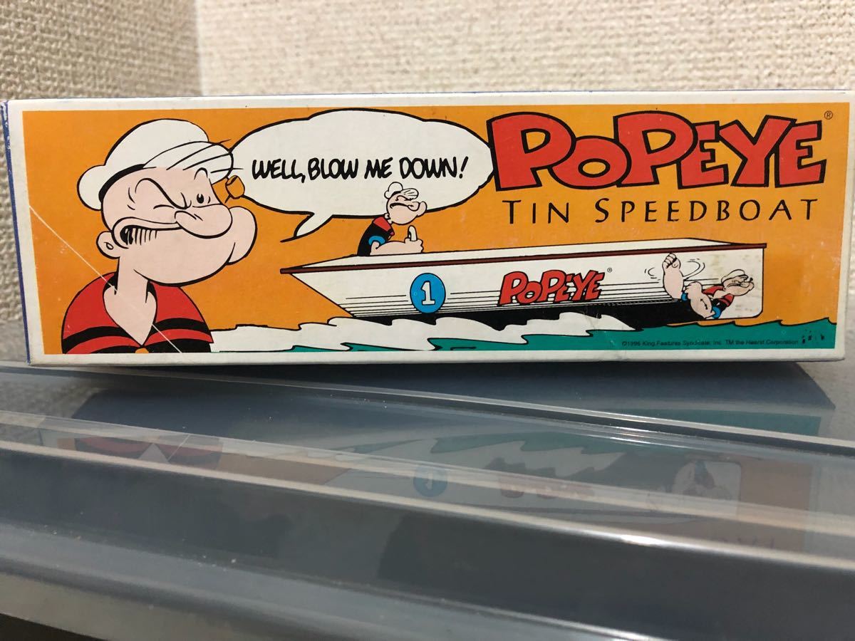[ prompt decision * free shipping ] Popeye TIN SPEEDBOAT tin plate made boat unused goods 