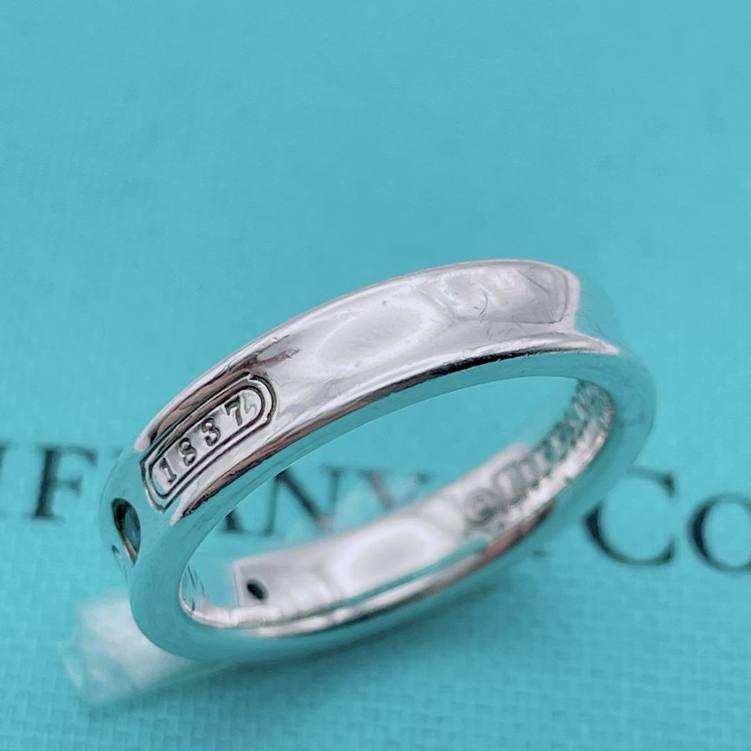 極美品】Tiffany & Co ナローリング モンタナサファイア 約7号 極美品】Tiffany & Co ナローリング モンタナサファイア 約7号