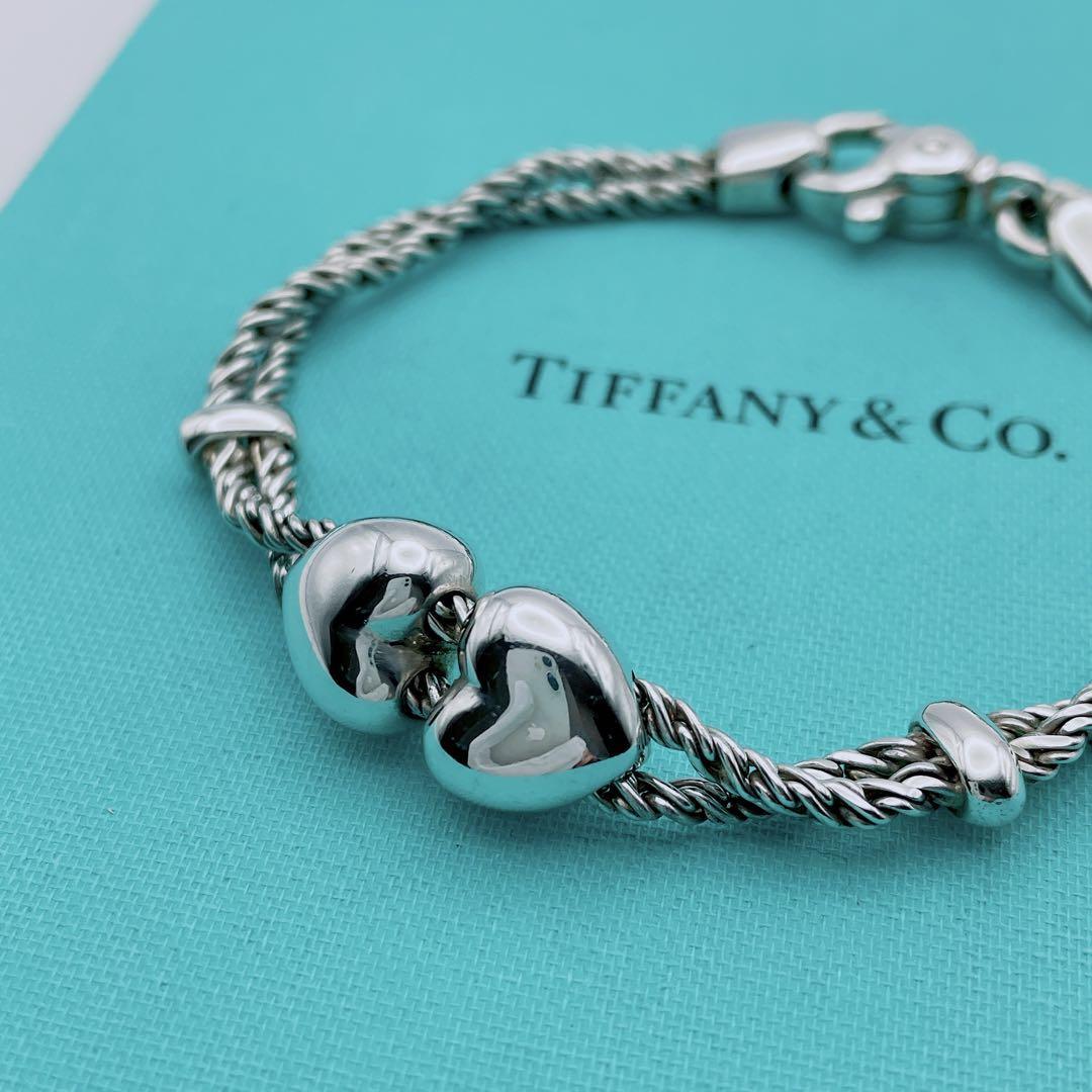 美品】Tiffany & Co ダブルロープ ブレスレット ハート 廃盤 美品】Tiffany & Co ダブルロープ ブレスレット ハート 廃盤