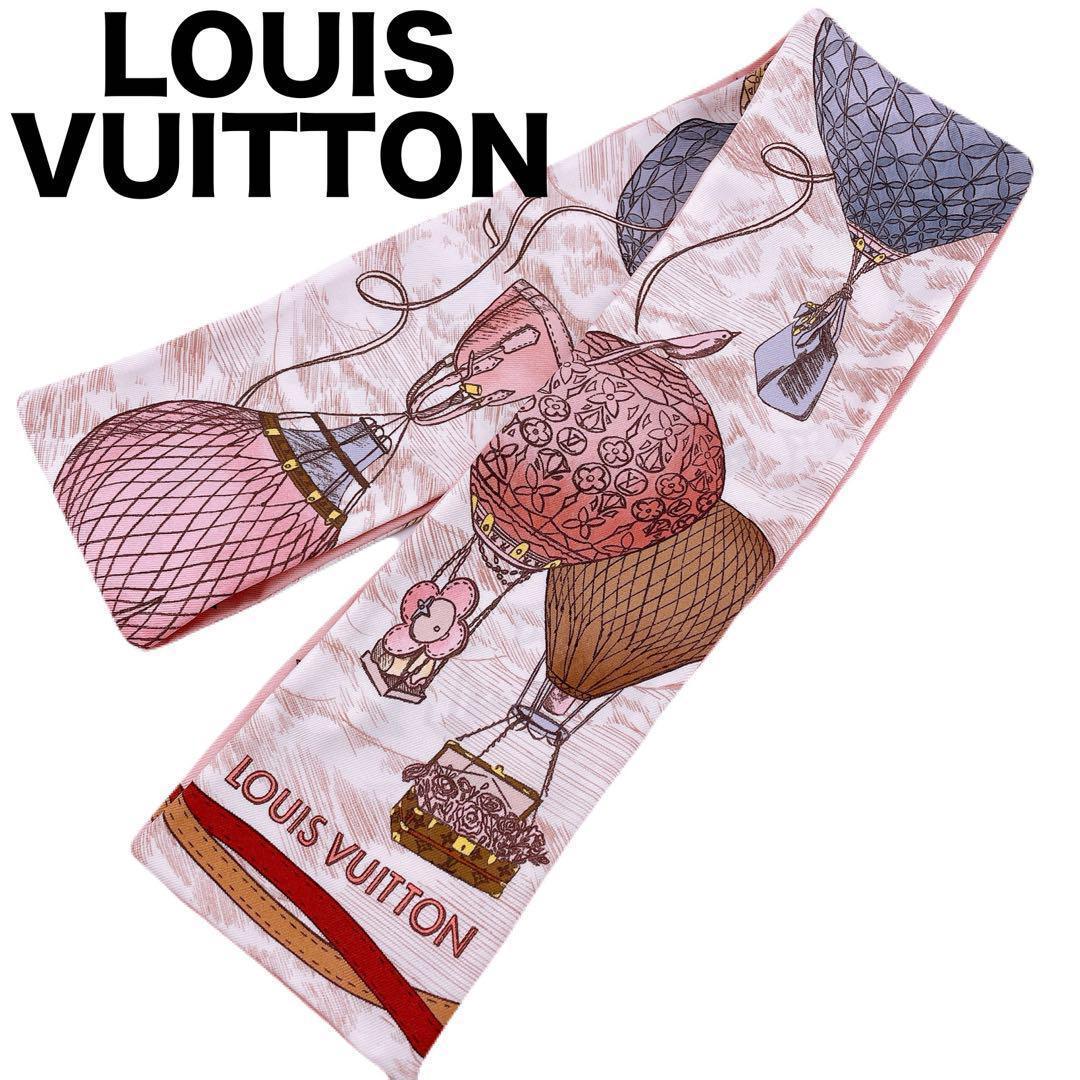 【美品】ルイヴィトン M77680 スカーフ バンドー 気球 モノグラム ピンク
