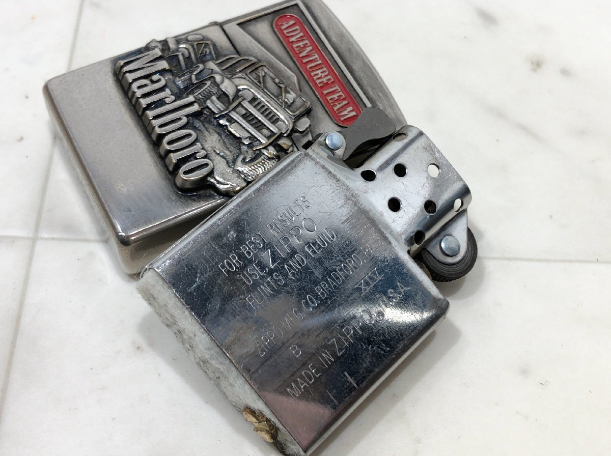 zippo ジッポー Marlboro ADVENTURE TEAM マルボロ アドベンチャーチーム メタル貼り 1997年製●E122T370_画像8