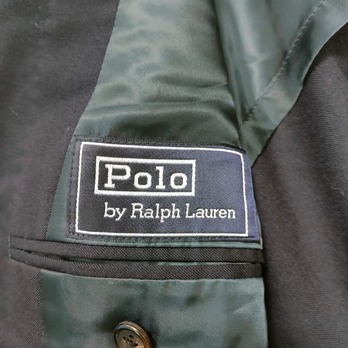 【超希少！2XL】ポロバイラルフローレン ダブルブレスト 紺ブレ POLO by Ralph Lauren 金ボタン ネイビー 毛 3L 6釦 テーラードジャケット_画像6