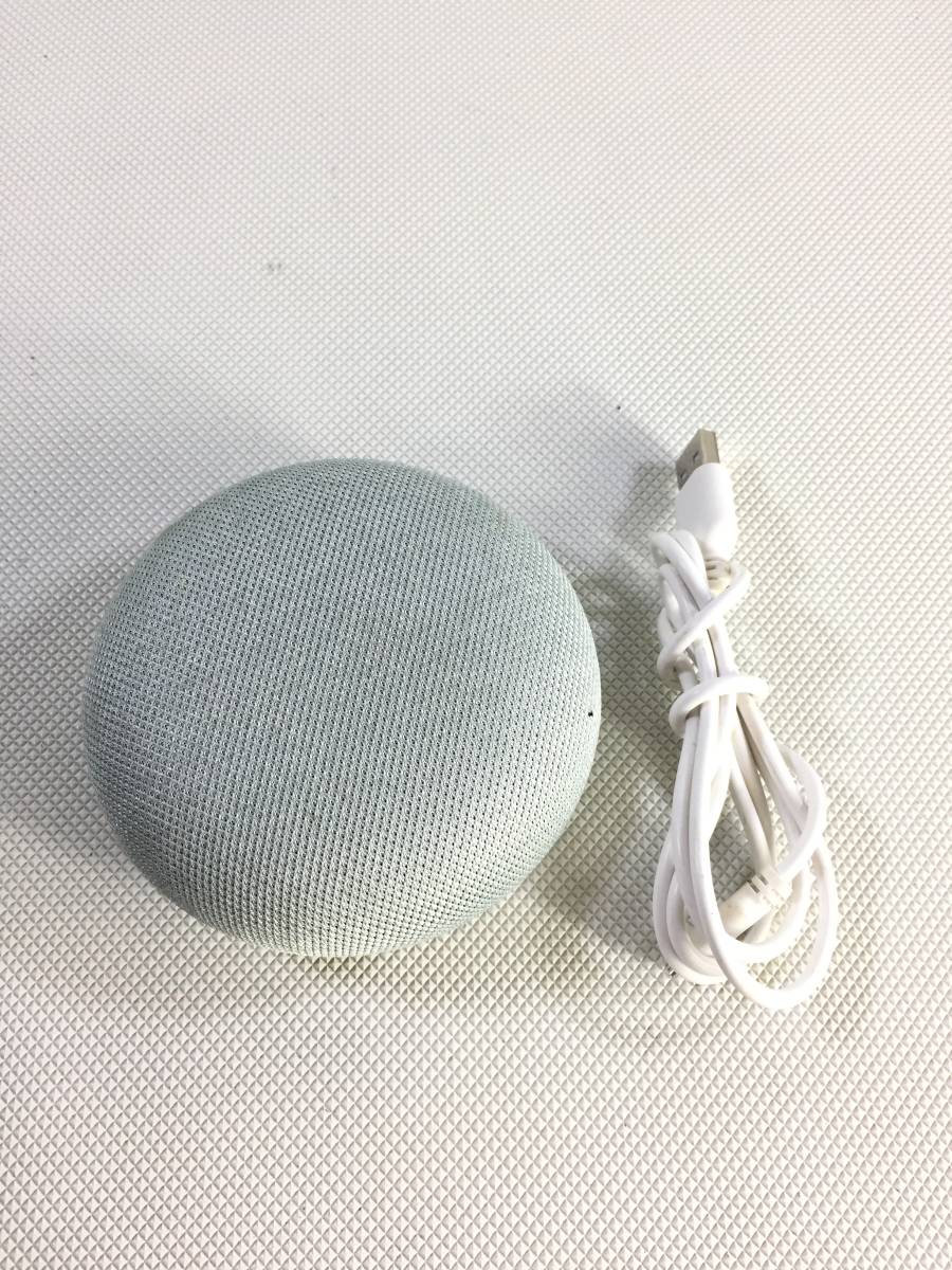 S3858●Google Home Mini グーグルホームミニ スマートスピーカー H0A USBケーブル付属 通電OK_画像1