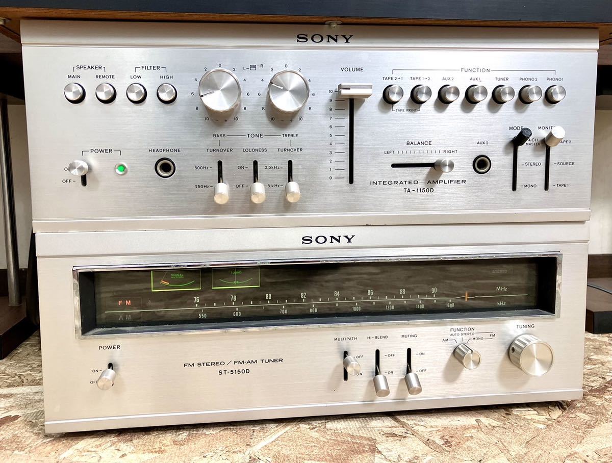 1円〜 SONY オーディオ まとめ TA-1150D/PS-2310/SS-7050 ターンテーブル アンプ チューナー スピーカー レトロ レコード ステレオ 通電_画像2