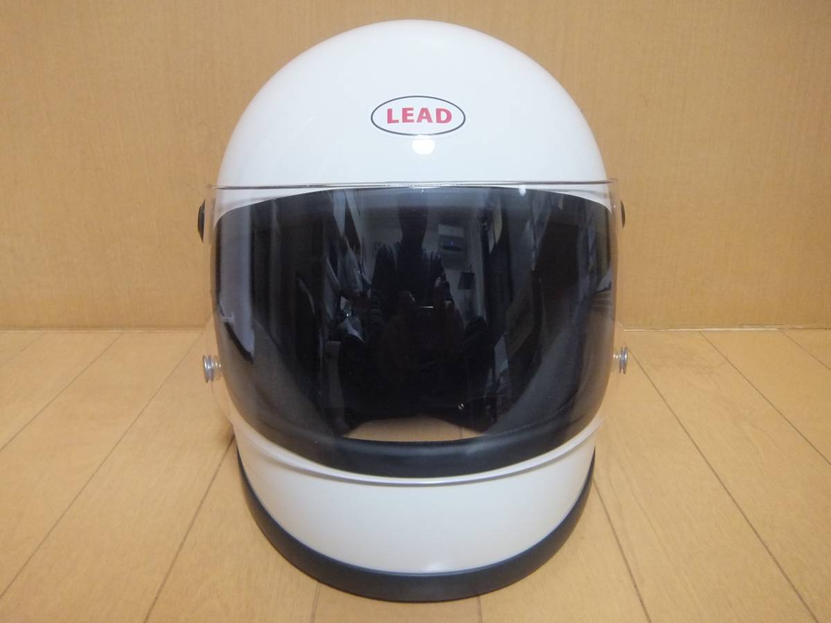 美品 リード READ RX-100R ホワイト サイズF(57～60) レトロ ビンテージ フルフェイスヘルメット 族ヘル_画像1
