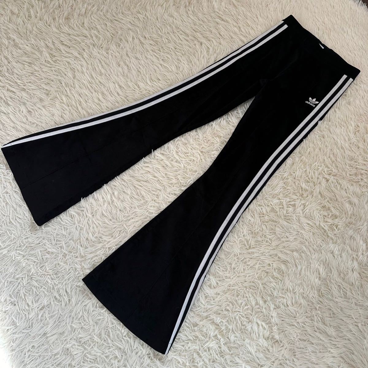 美品】adidas アディダス M フレアパンツ ベロアジャージ 美品】adidas アディダス M フレアパンツ ベロアジャージ