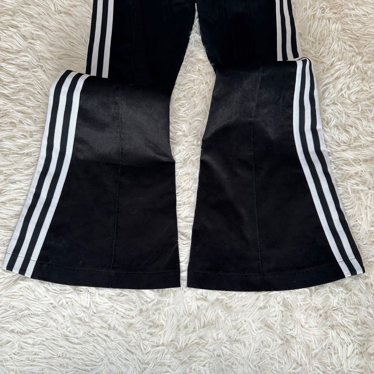 美品】adidas アディダス M フレアパンツ ベロアジャージ 美品】adidas アディダス M フレアパンツ ベロアジャージ