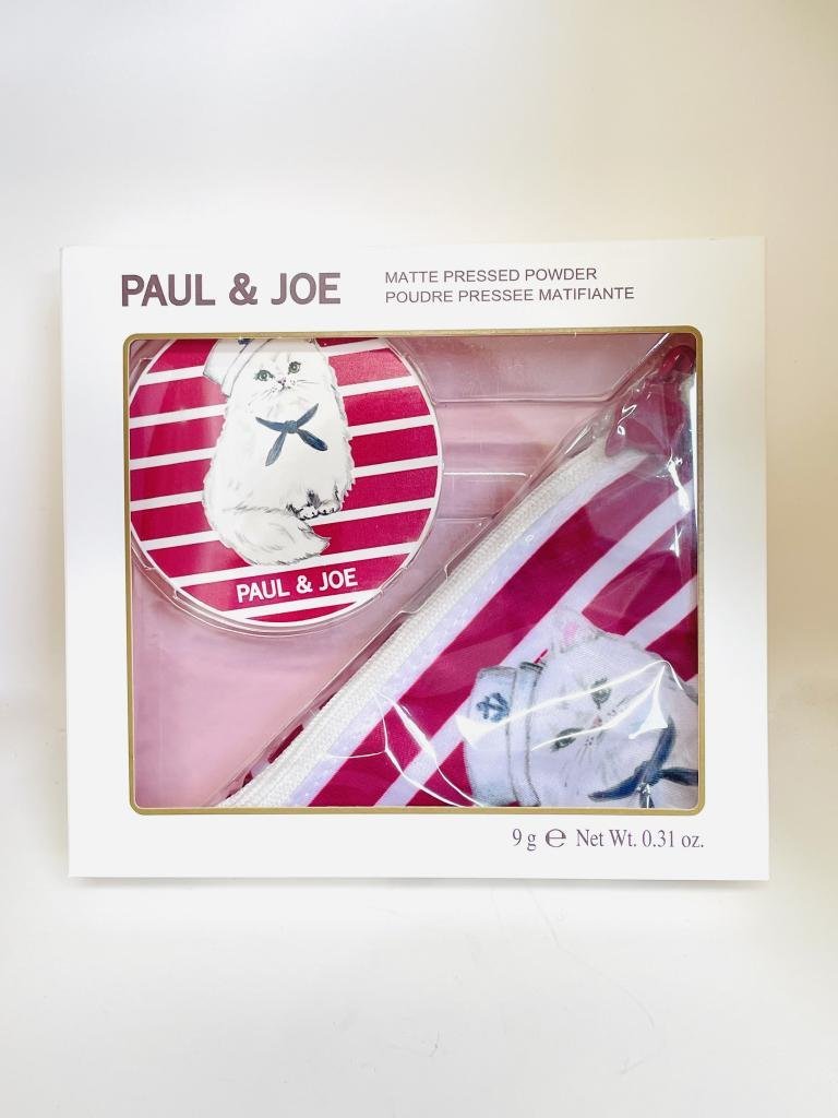 【送料込】PAUL & JOE ポール＆ジョー マットプレストパウダー＋ポーチ セット 004 オフホワイト パープル グレー 未使用品 コスメ 6432494_画像1