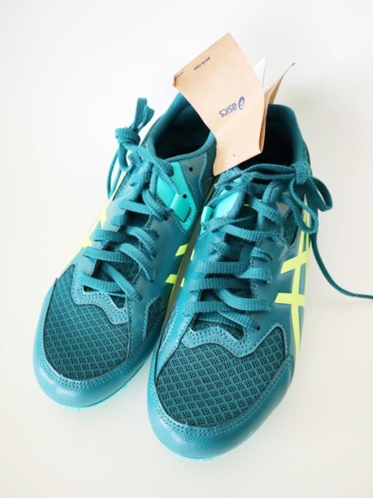 新品タグ付き【送料込】メンズ★ASICS★アシックス EFFORT13 陸上競技用スパイクシューズ 25.5cm グリーン×イエロー 定価10,700円 6432200