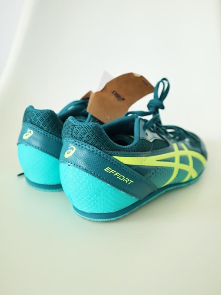 新品タグ付き【送料込】メンズ★ASICS★アシックス EFFORT13 陸上競技用スパイクシューズ 25.5cm グリーン×イエロー 定価10,700円 6432200の画像2