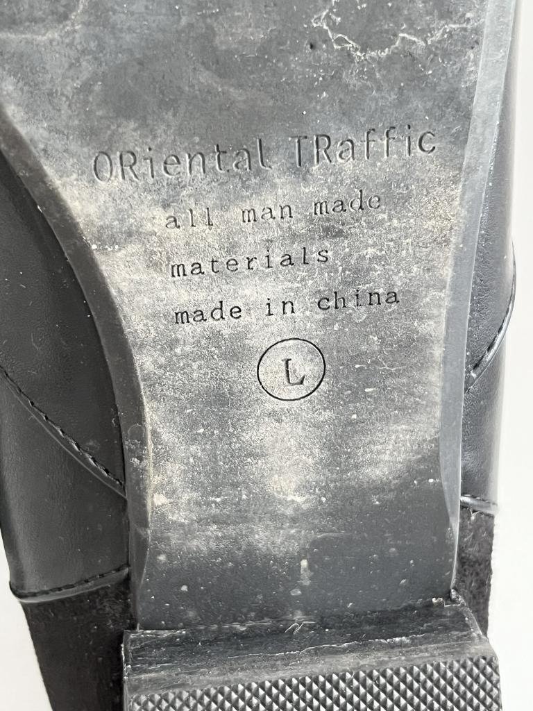 【送料込】ORiental TRaffic オリエンタルトラフィック ブーツ 24.5cm Lサイズ ブラック ヒール3 ロングブーツ おしゃれ 編み上げ 6432811_画像7
