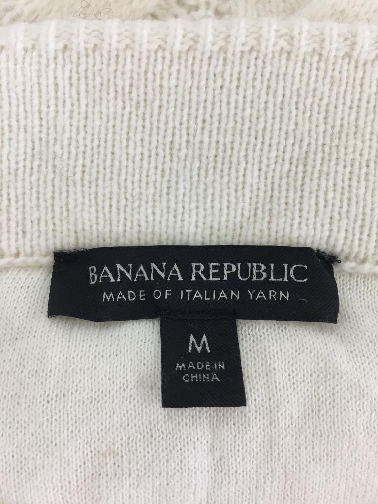 【送料込】 BANANA REPUBLIC バナナリパブリック スカート ホワイト 白 ウール混 ケーブルニット カーボ セータースカート sizeM/956709_画像5