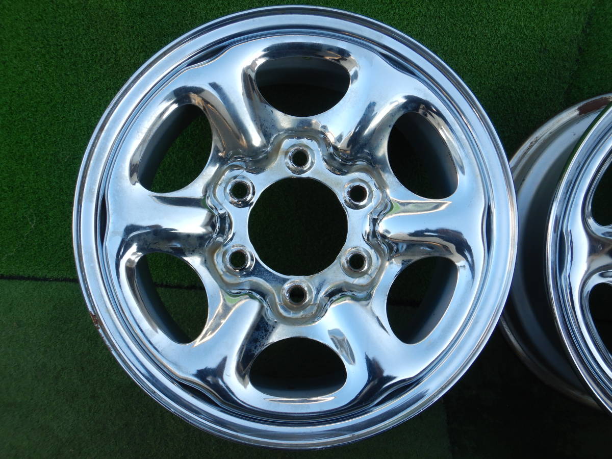 ★NISSAN純正 TOPY 1202 92 N3.8 40300 88G15 メッキ★J15×6JJ OFF:+30 PCD139.7-6H ハブ径；101mm 傷、汚れ、錆等あり 4本 _画像5