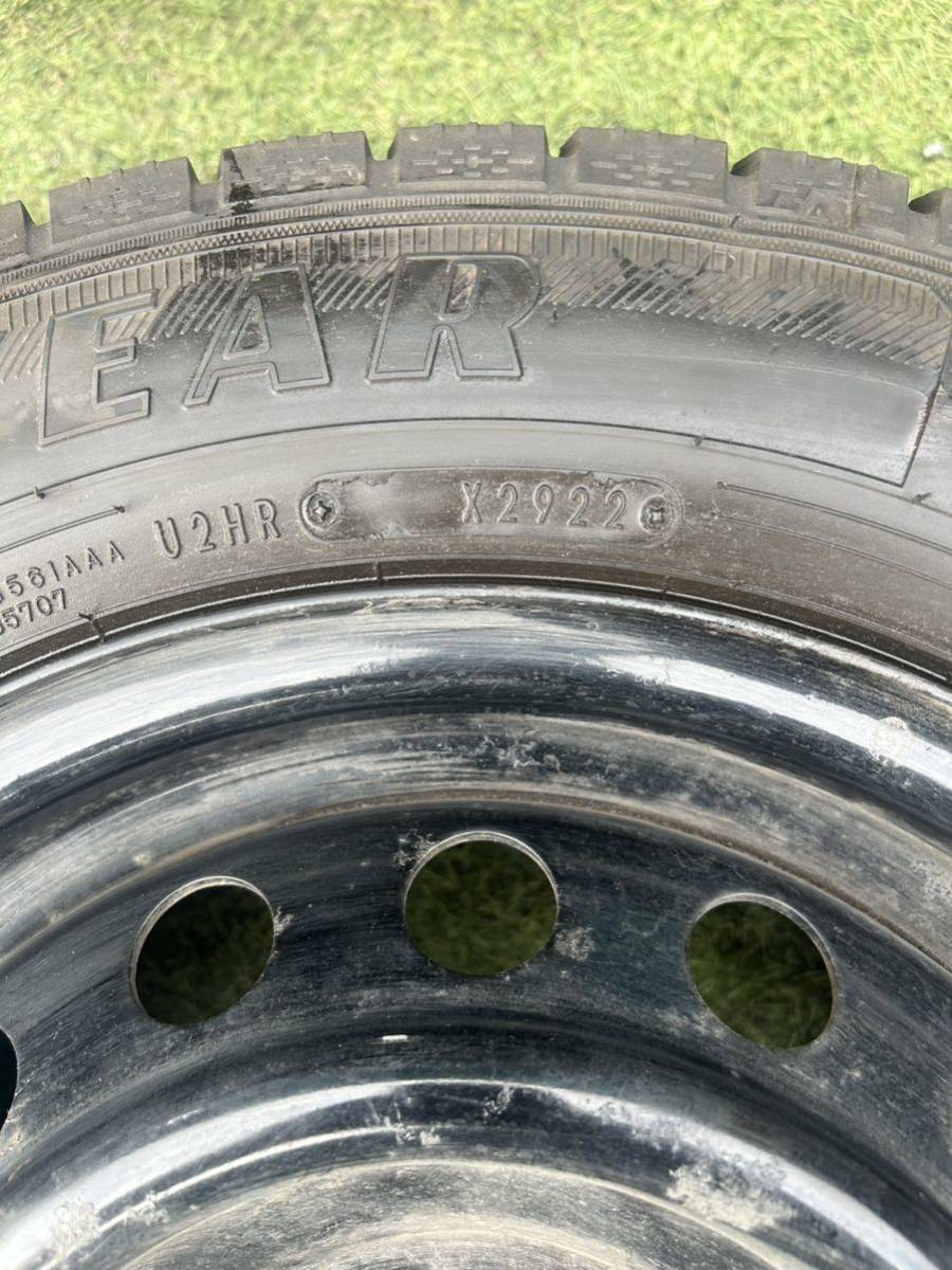 175/70R14 84Q GOODYEAR スタッドレス4本セット　バリ山　鉄チン付き4本　2022年式_画像6