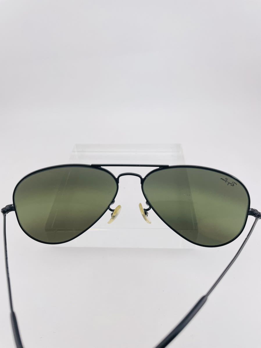 QA330 レイバン AVIATOR ブラック　メタル　イタリア製　G-15 ダブルミラー　薄いミラーコーティング　RayBan 58mm_画像10