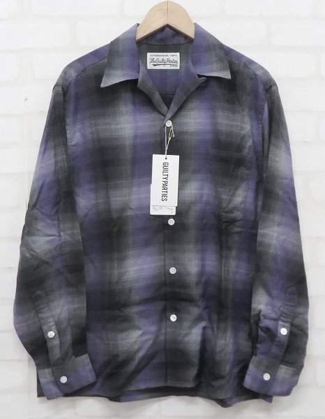 7T9023/未使用品 WACKO MARIA オンブレチェックオープンカラーシャツ 23FW-WMS-C02 ワコマリア OMBRE CHECK OPEN COLLAR SHIRT L/S_画像2