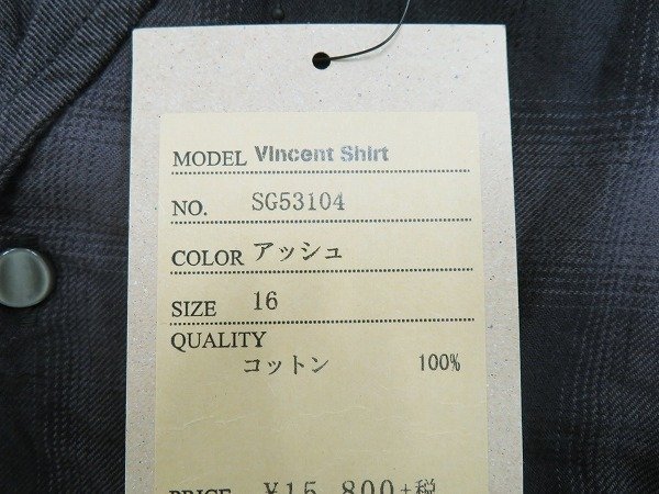 7T8916/未使用品 JELADO Vincent Shirt SG53104 ジェラード ヴィンセントシャツ_画像6