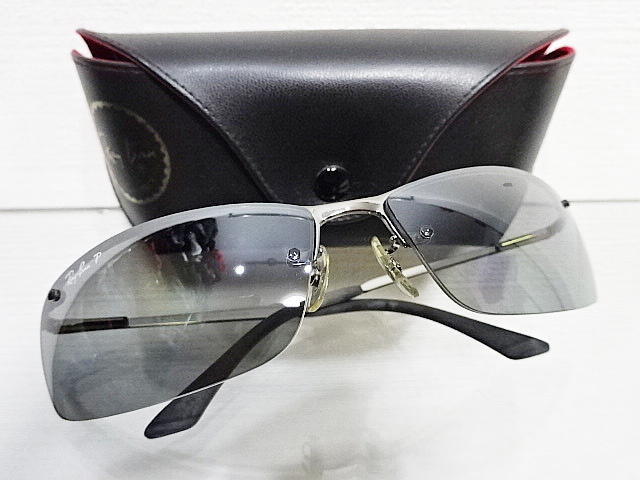 廃盤 偏光 RayBan レイバン RB3183 004/82 シルバーミラー POLARIZED ポラライズド ガンメタル 釣り フィッシング バイク サングラス_画像1