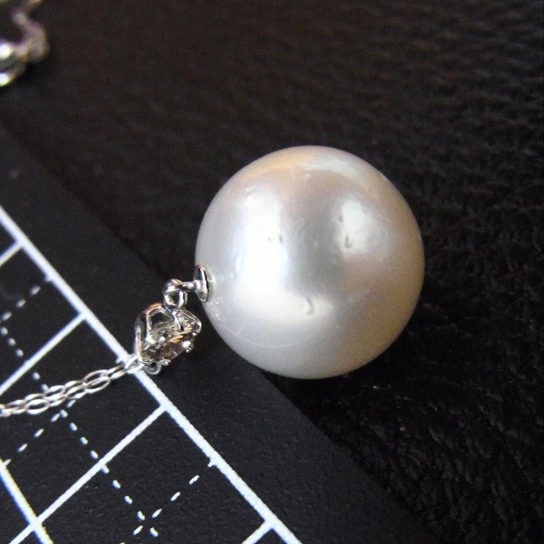 本物【新品】南洋真珠 ダイヤネックレス プラチナ 12mm玉 大粒真珠