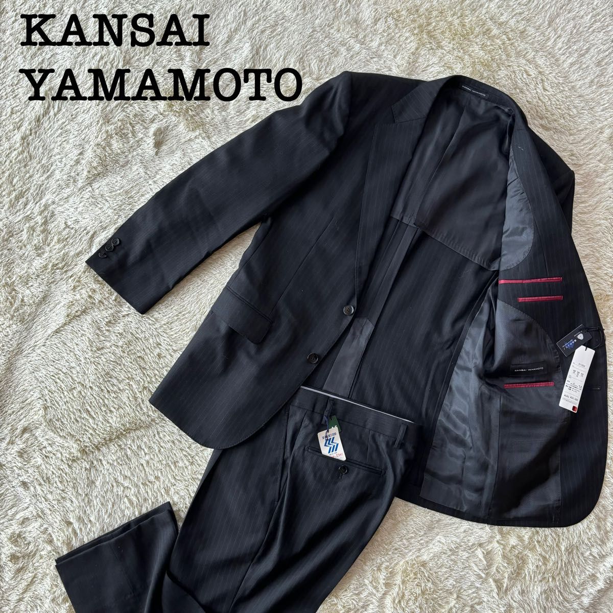 美品】山本寛斎 KANSAIYAMAMOTO スーツ セットアップ ブラウン-