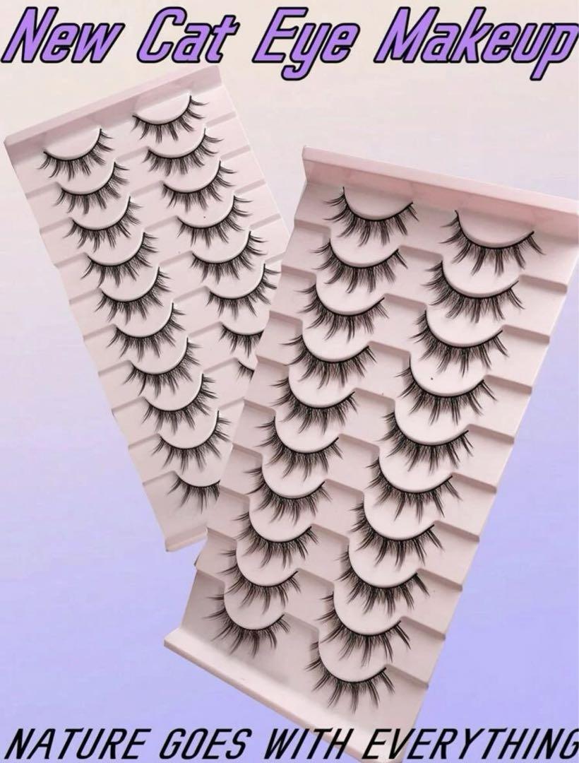  manga false eyelashes fake mink soft wing natural Rush 10 pair 