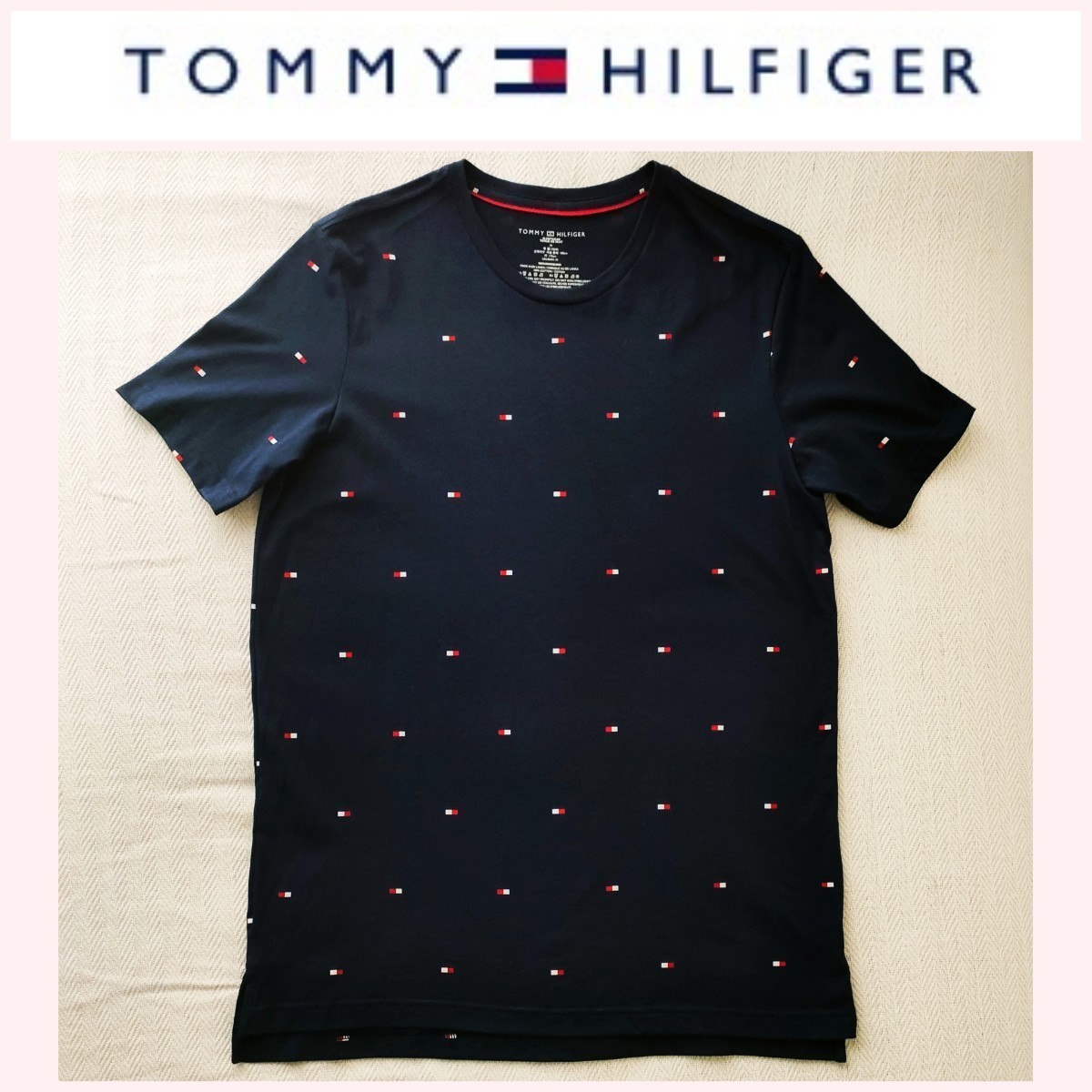 【新品未使用】TOMMY HILFIGERトミーヒルフィガー　ロゴプリントTシャツ　メンズ　ネイビー　Ｍ（USサイズ）_画像1