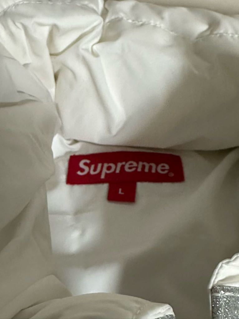 新品 supreme glitter yoke down puffer jacket WHITE LARGE 新品 supreme glitter yoke down puffer jacket WHITE LARGE
