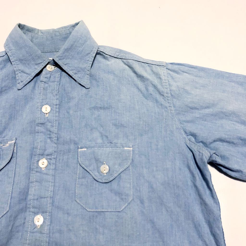 POST O'ALLS/Cruzer Shirt/Indigo Chambray Shirt/Work/X Small/ポストオーバーオールズ/クルーザーシャツ/長袖インディゴシャンブレー_画像2