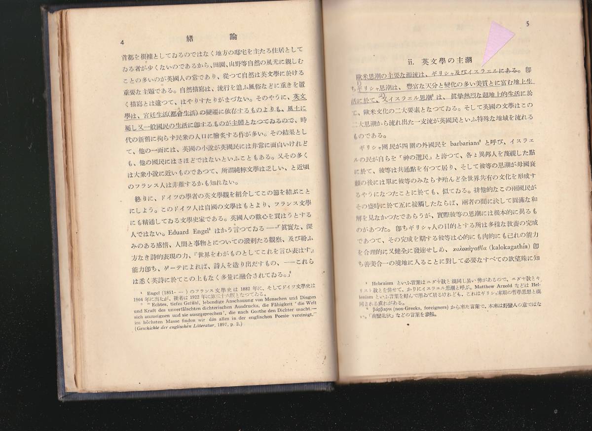 【送料込み】《古い本です》斉藤勇著「A Historical Survey of English Literature 英文学史」 昭和13年発行　研究社刊