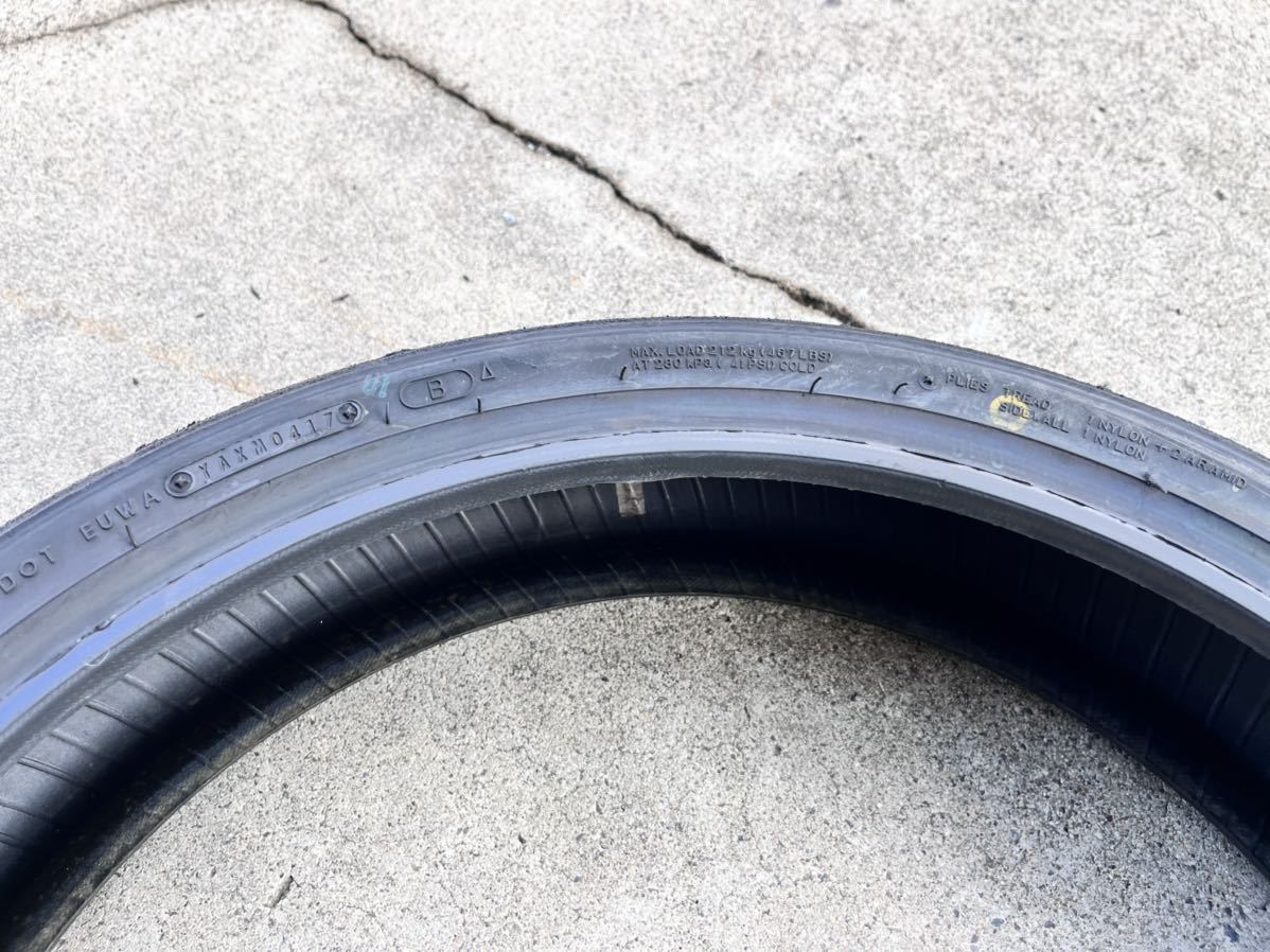 【中古】ダンロップ　SPORTMAX α-13 SP Hレンジ110/70R17 150/60R17 前後セット 17年製造 250cc対応タイヤ JP250 ⑤_画像5