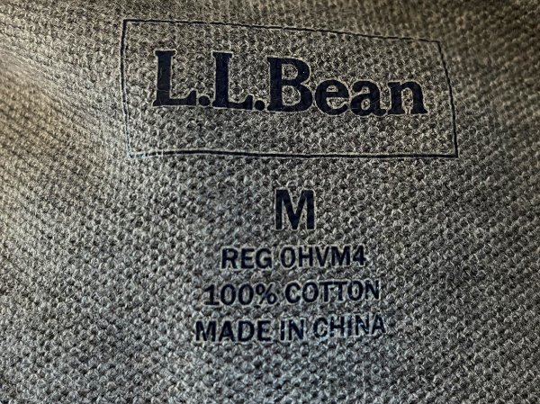 ★【希少 国内正規品 90～00年代】LLBEAN LLビーン(L.L.) コットン100％ ハーフジップ 袖衿 ライン プルオーバー ロンTシャツ M/R グレー系_画像6