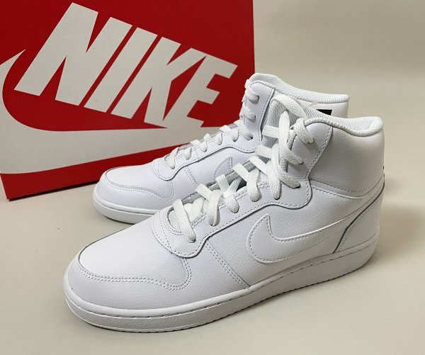 ★【新品 定価9,680円】 NIKE EBERNON MID AQ1773-100 ナイキ エバノン レトロ シンプル ミッド スニーカー US9 27cm ホワイト シューズ_画像6