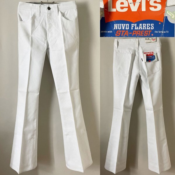 デットストックですが汚れ有 70s 名作 ビンテージ 黒タグ Levi’s リーバイス STA-PREST 646-4451 スタプレ パンツ フレア ランチャー Ｗ27_画像1