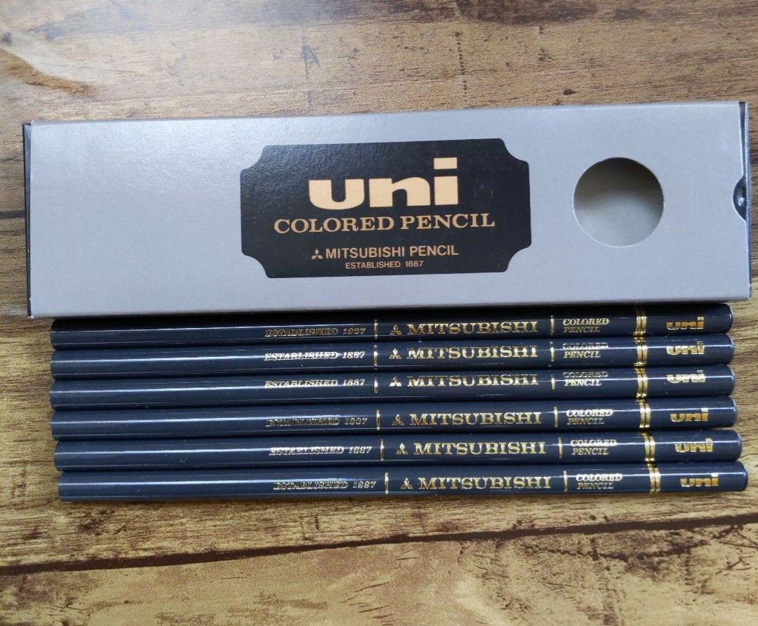 三菱　uni  SLATEGREY　色鉛筆　６本　スレートグレー　COLORED PENCIL　鉛筆　グレー