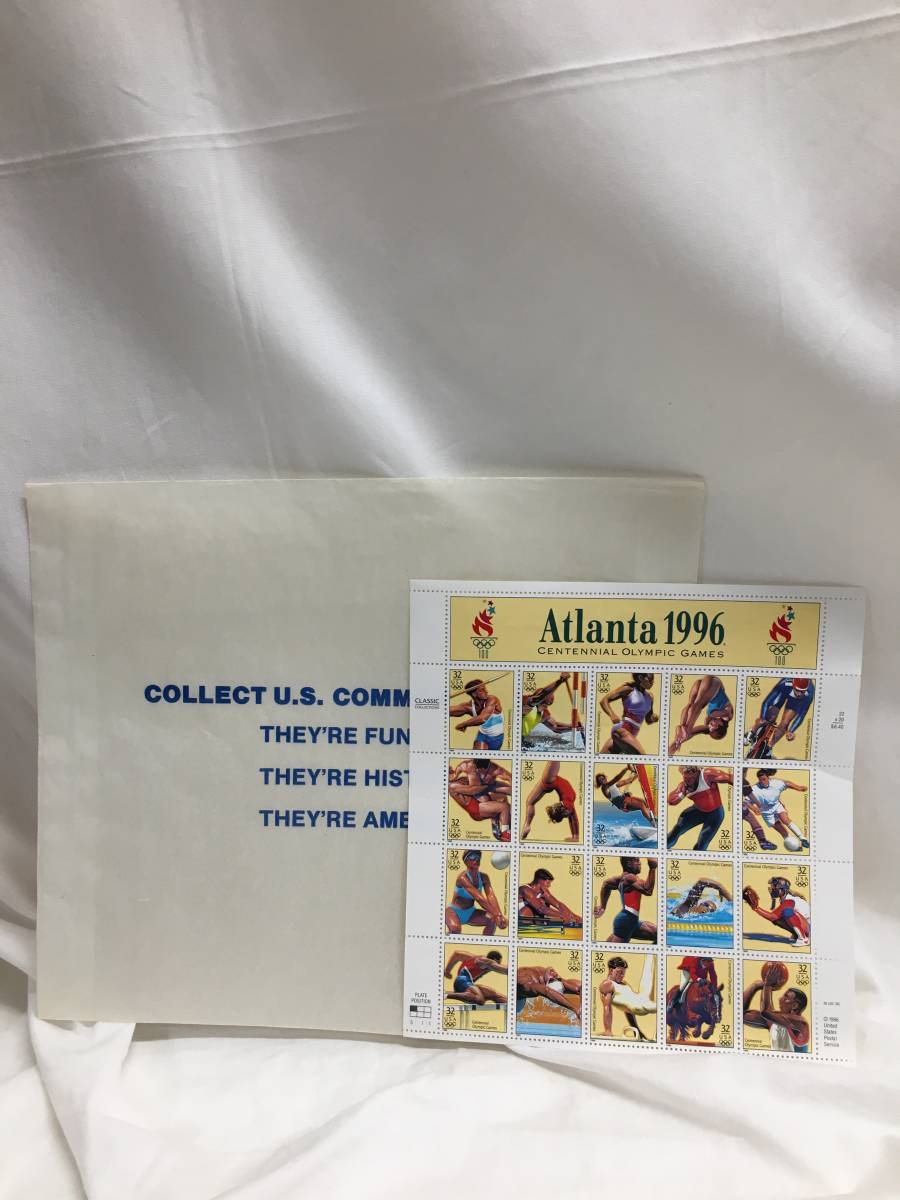 【記念切手】 CENTENNIAL OLYMPIC GAMES アメリカ アトランタオリンピック Atlanta 1996年 記念切手シート 未使用 コレクション _画像1