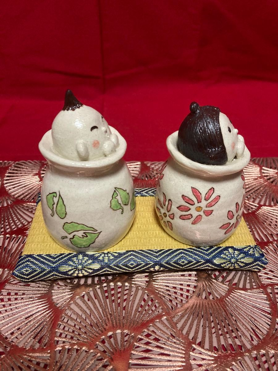 ハンドメイド　雛人形　ひな祭り(陶器製)