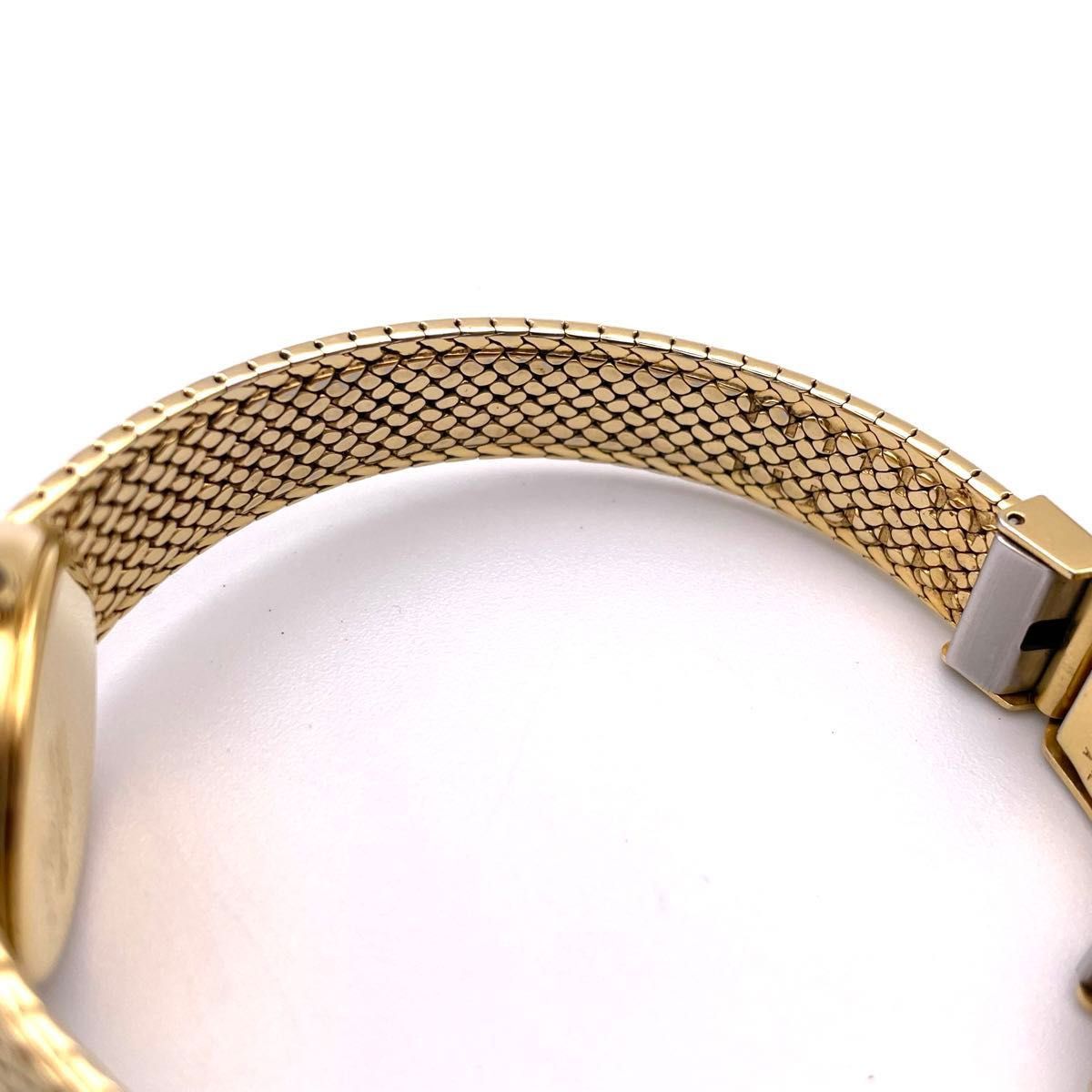 【美品・稼動品】セイコー エクセリーヌ EXCELINE ダイヤ シェル ゴールド SEIKO クォーツ 腕時計 QZ 時計