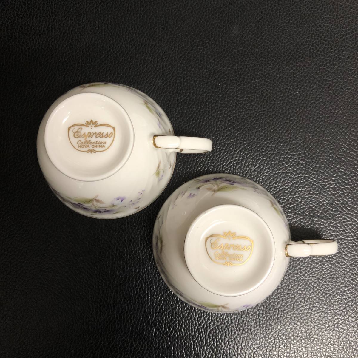 《食器》 茶器「HOYA CHINA：エスプレッソコレクション コーヒーカップ&ソーサー 2客」 カップ口直径：約7.6cm 保谷 _画像4