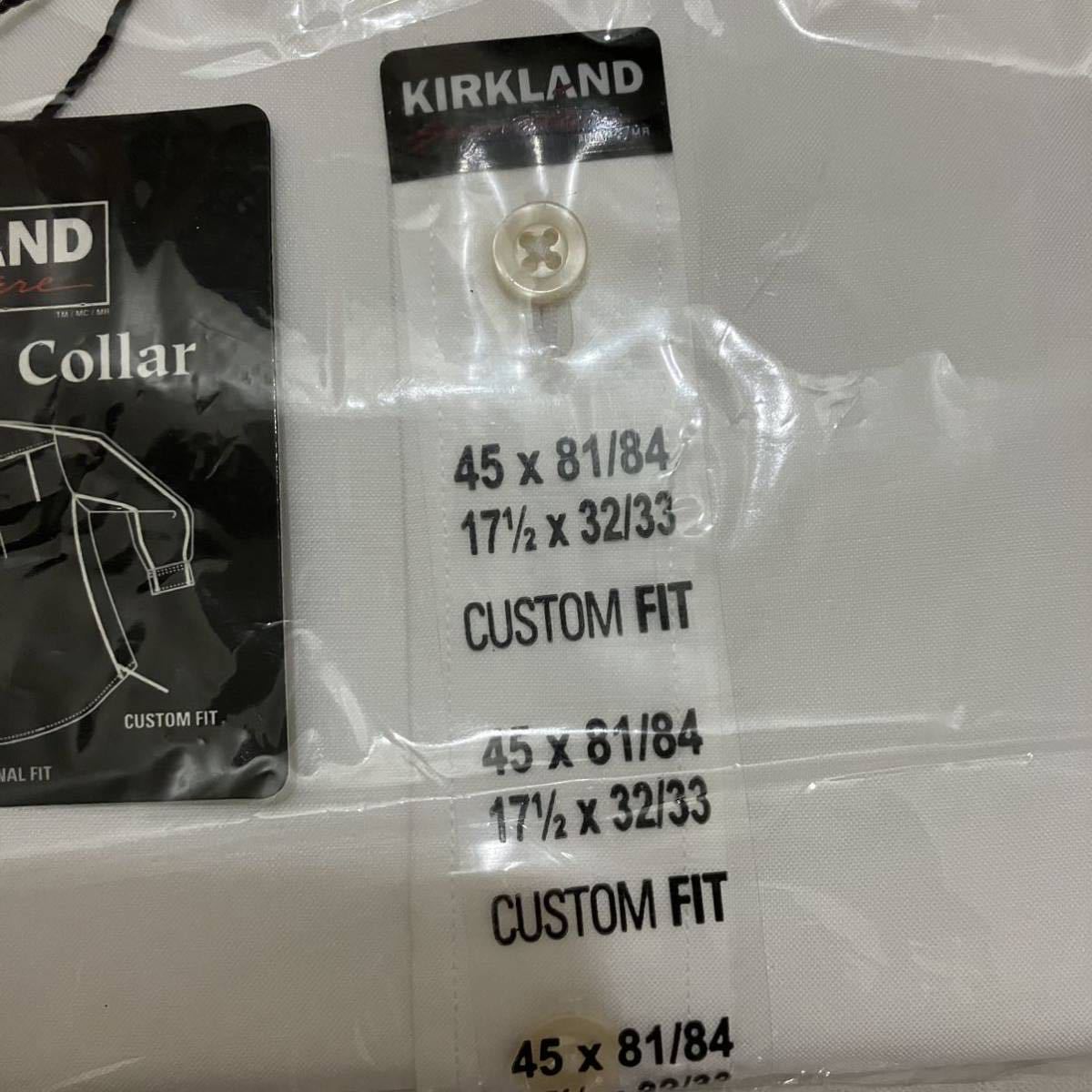 新品 KIRKLAND カークランド メンズ NON IRON ノンアイロン 長袖 Yシャツ シャツ CUSTOM FIT カスタムフィット 白 ホワイト white しろ 45_画像3