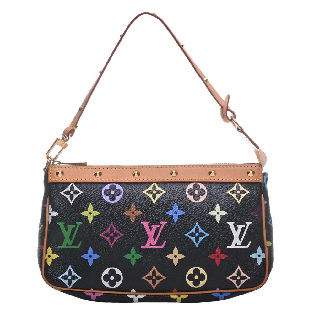 【中古】LOUIS VUITTON ルイヴィトン モノグラム マルチカラー アクセソワール ポーチ M92648 ブラックレディース by