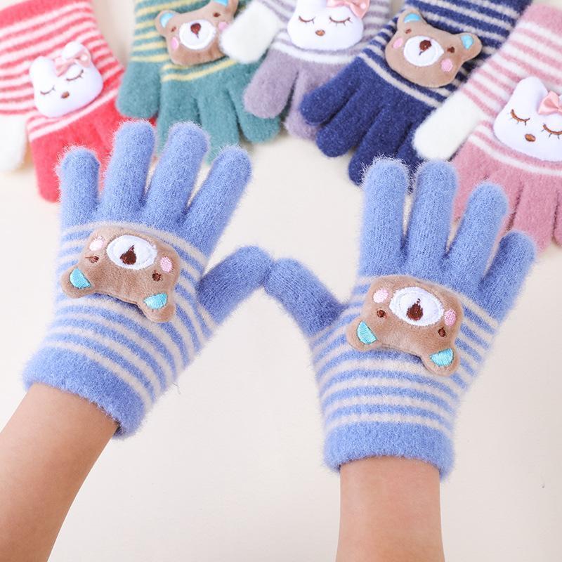  популярный Kids перчатки ... серый окантовка детский защищающий от холода 