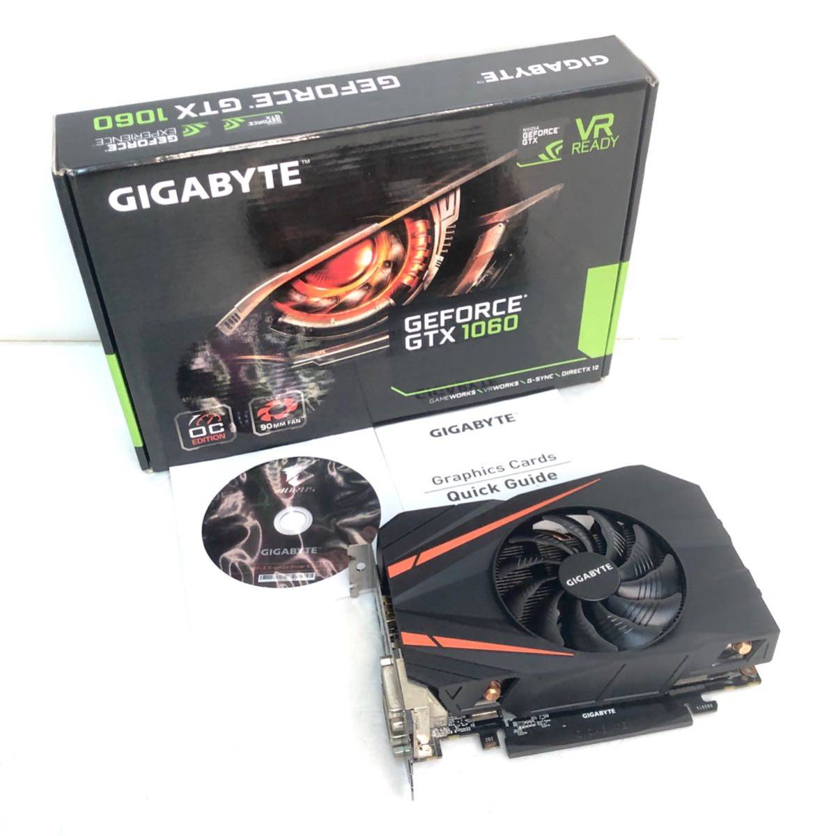 □ GIGABYTE GEFORCE GTX1060 Mini ITX OC 3GB GDDR5/GV-N1060IXOC-3GD PCパーツ グラフィックカード PCIExpress 動作未確認 □24012205_画像1