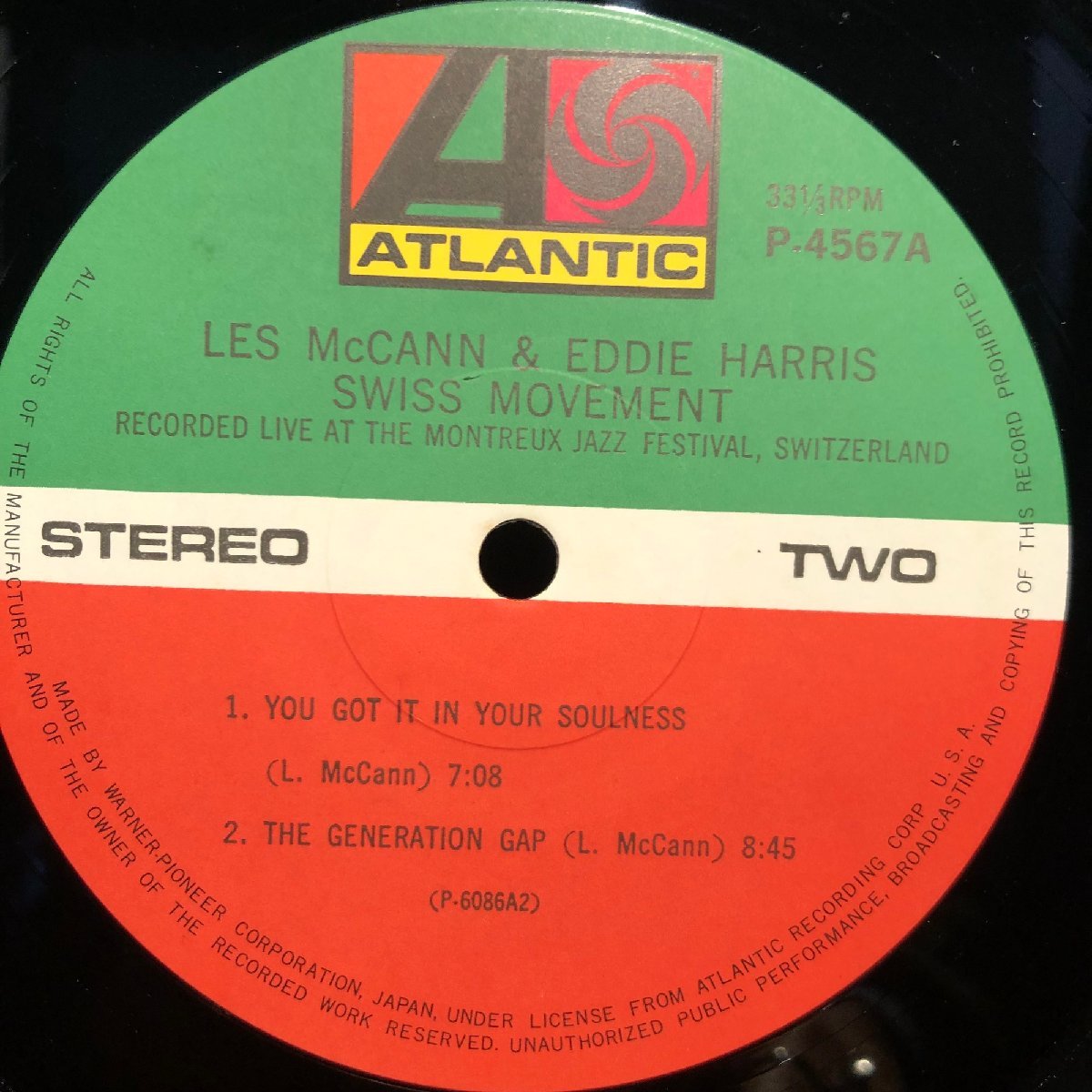 Les McCann & Eddie Harris / Swiss Movement LP Atlantic ・WARNER PIONEER_画像5
