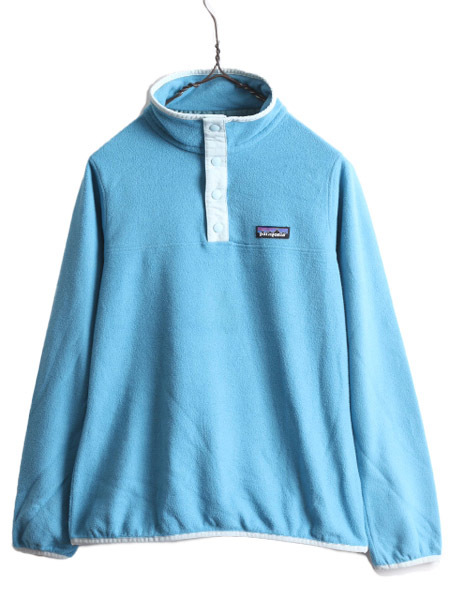 US企画 19年製 パタゴニア マイクロD スナップT レディース XS 古着 PATAGONIA アウトドア プルオーバー フリース ジャケット ブルゾン 青_画像1