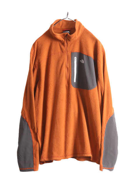 ノースフェイス フリース Tシャツ メンズ XL The North Face アウトドア ナイロン切替 ロンT プルオーバー ハーフジップ ポケット付き 薄手_画像1